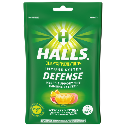 Halls Defense Drops Citrus 30ct
