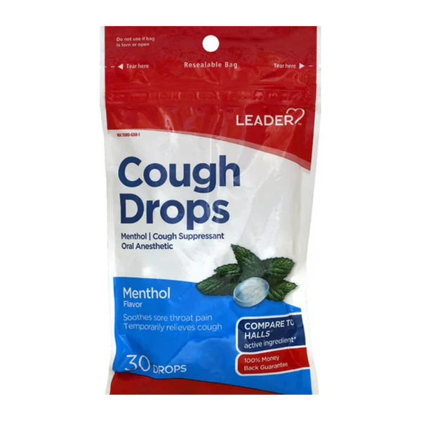 Leader Sf Cough Drops Menthol