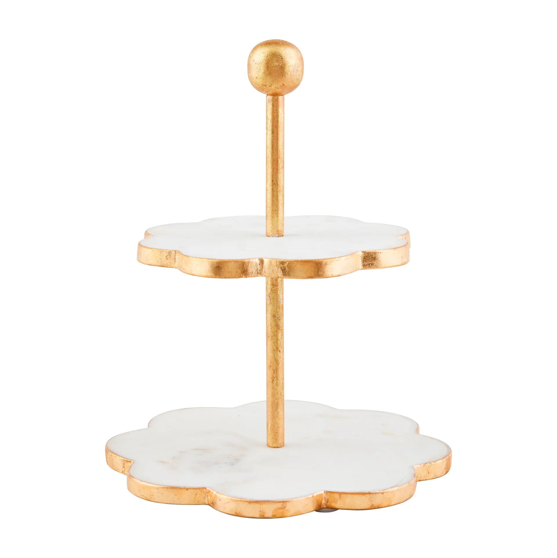 Gold Edge Scallop Tiered Server