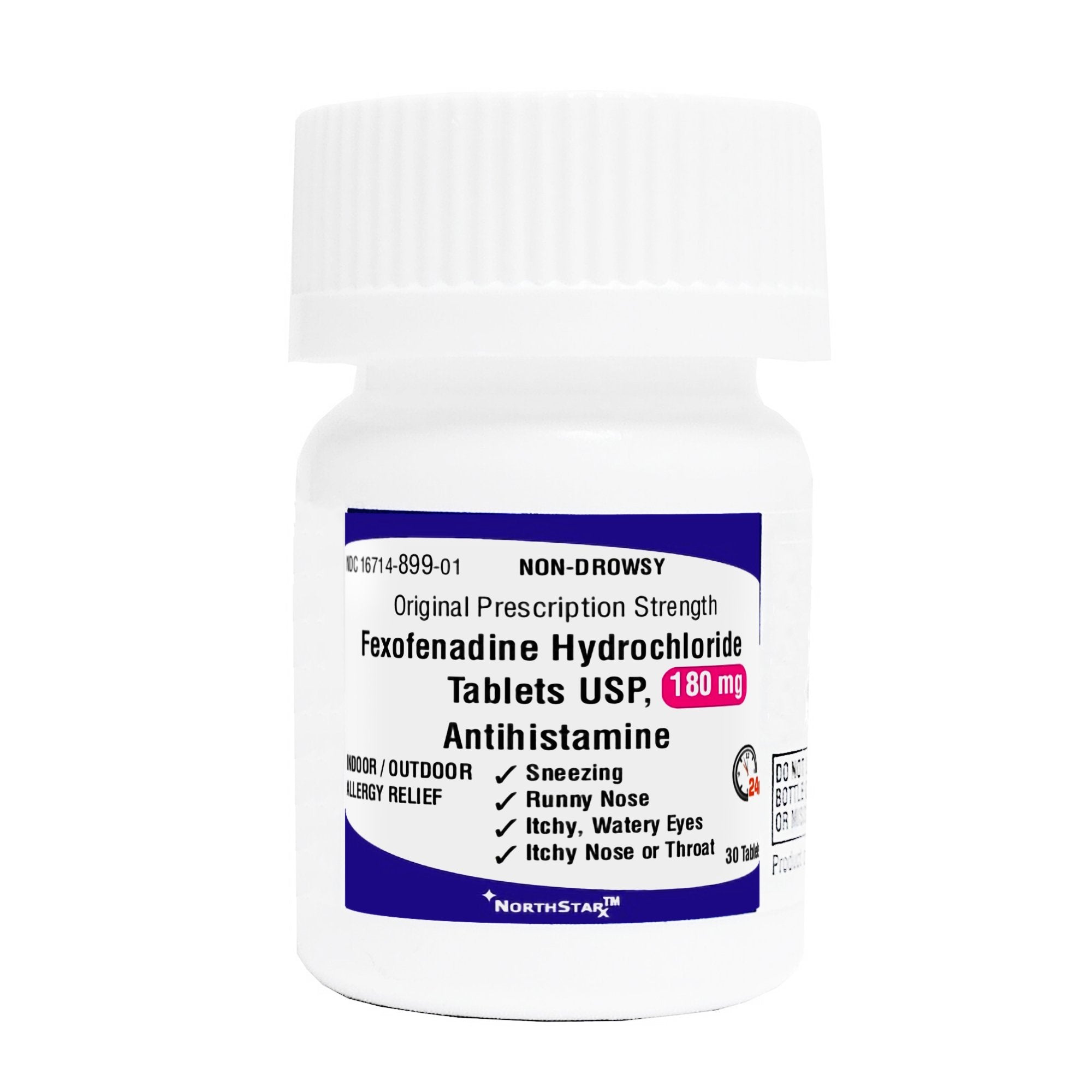 Fexofenadine Hydrochloride 180 Mg 30 Tabs