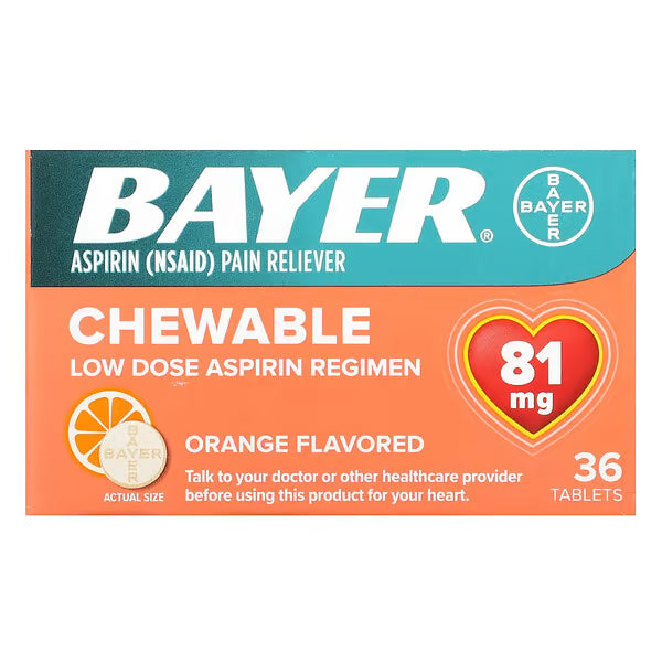 Bayer Chewable Aspirin 81 Mg 36 Tabs