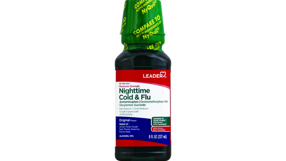 Leader Nighttime Cold & Flu 8 Fl Oz