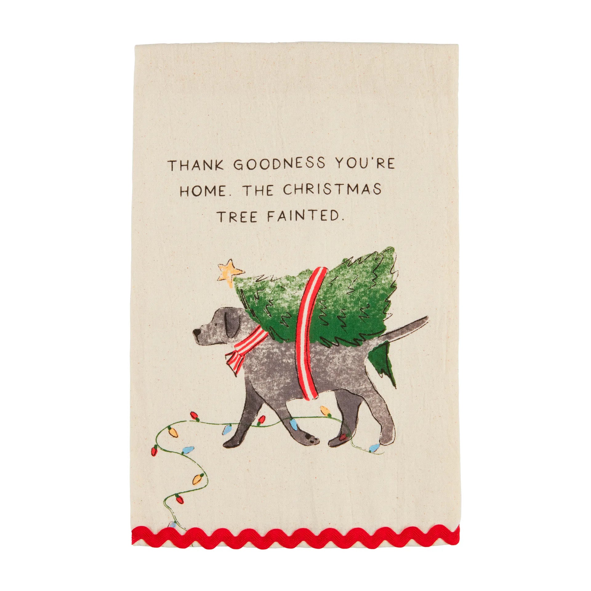 Thank Goodness You're Home Dog Ric-Rac Towel Main image