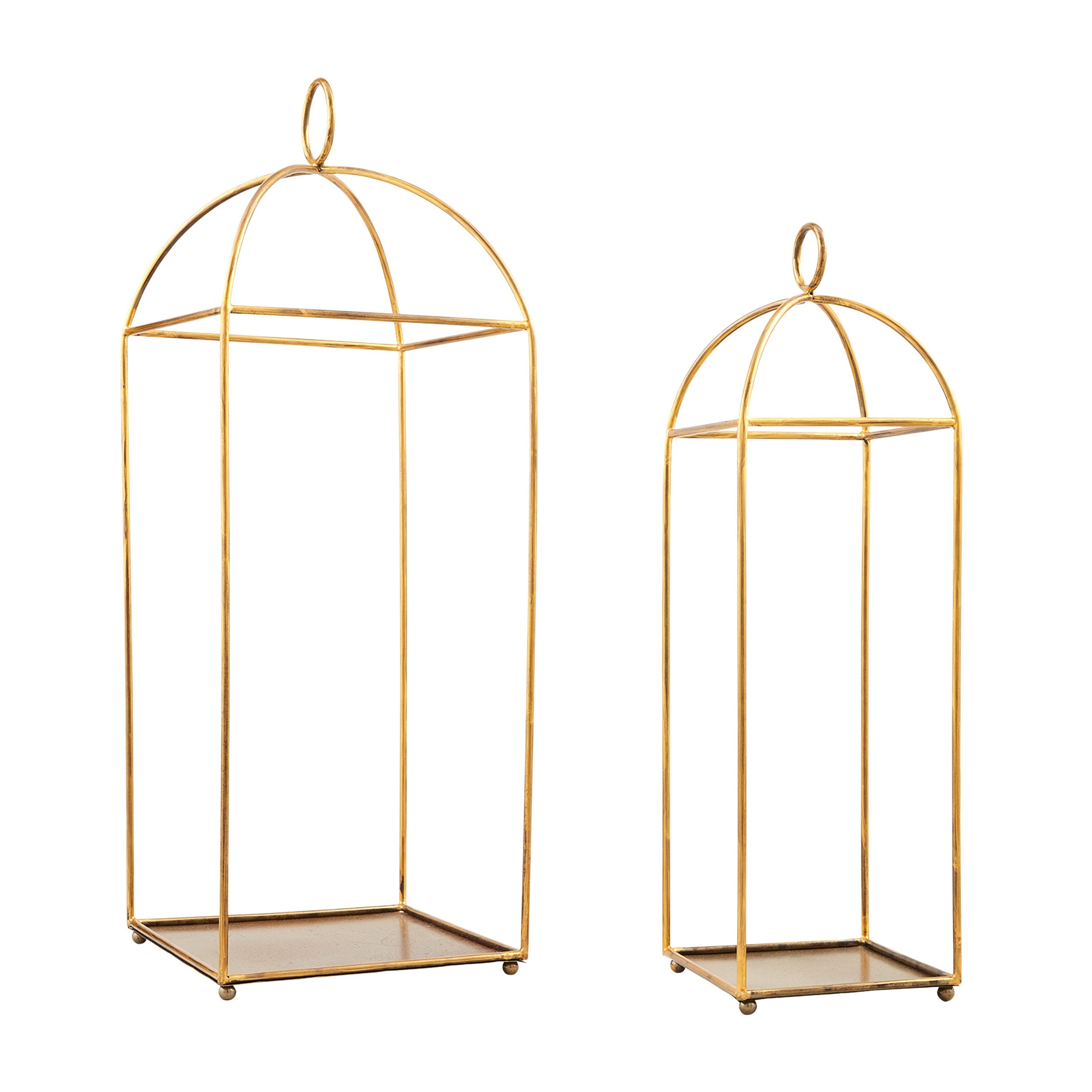 Tall Brass Lantern Set Main image