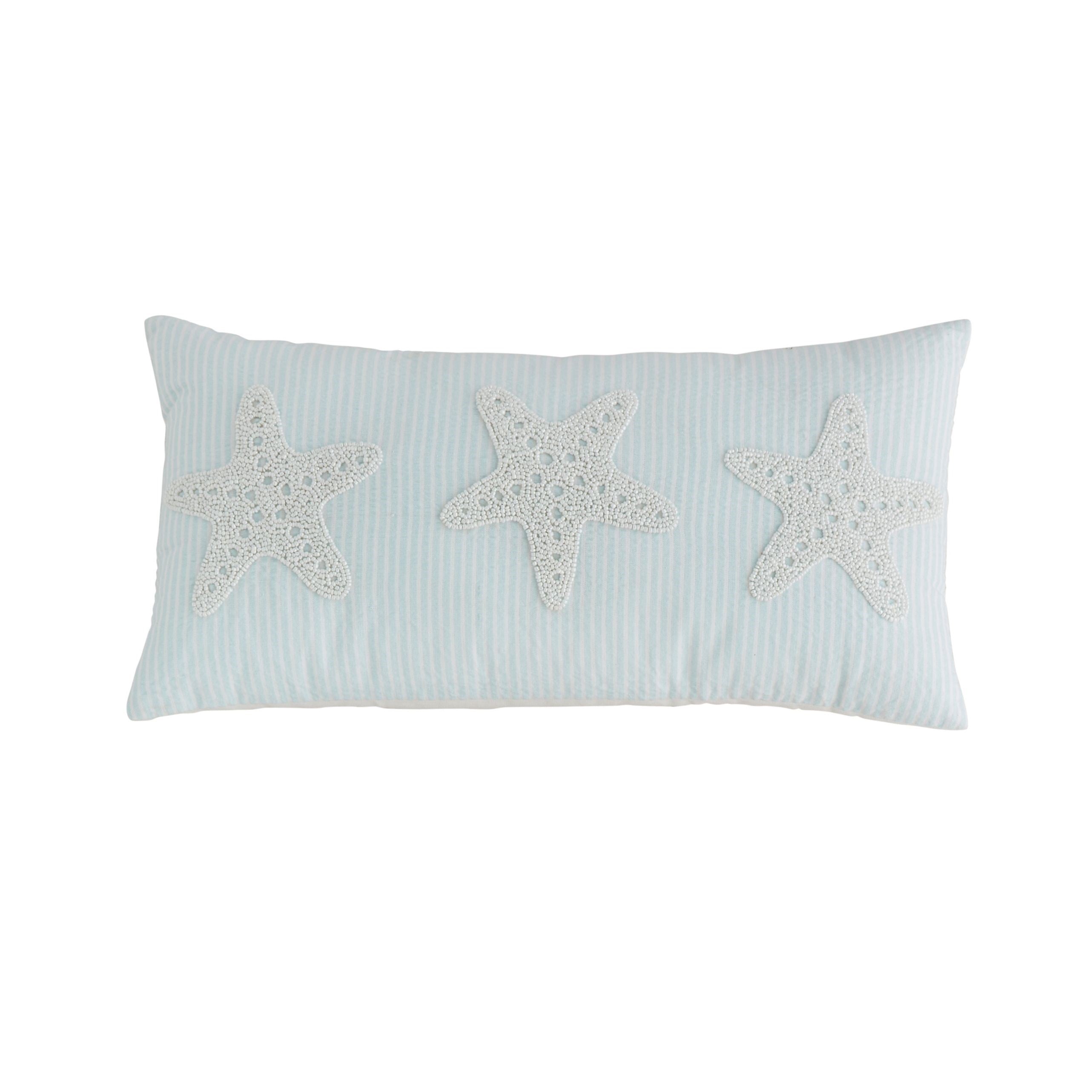 Starfish Sea Beaded Pillow