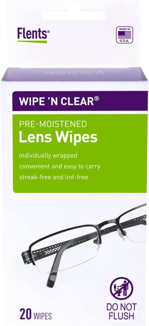 Flent Wipe & Clear Soft Quilted Lens Wipes 20ct