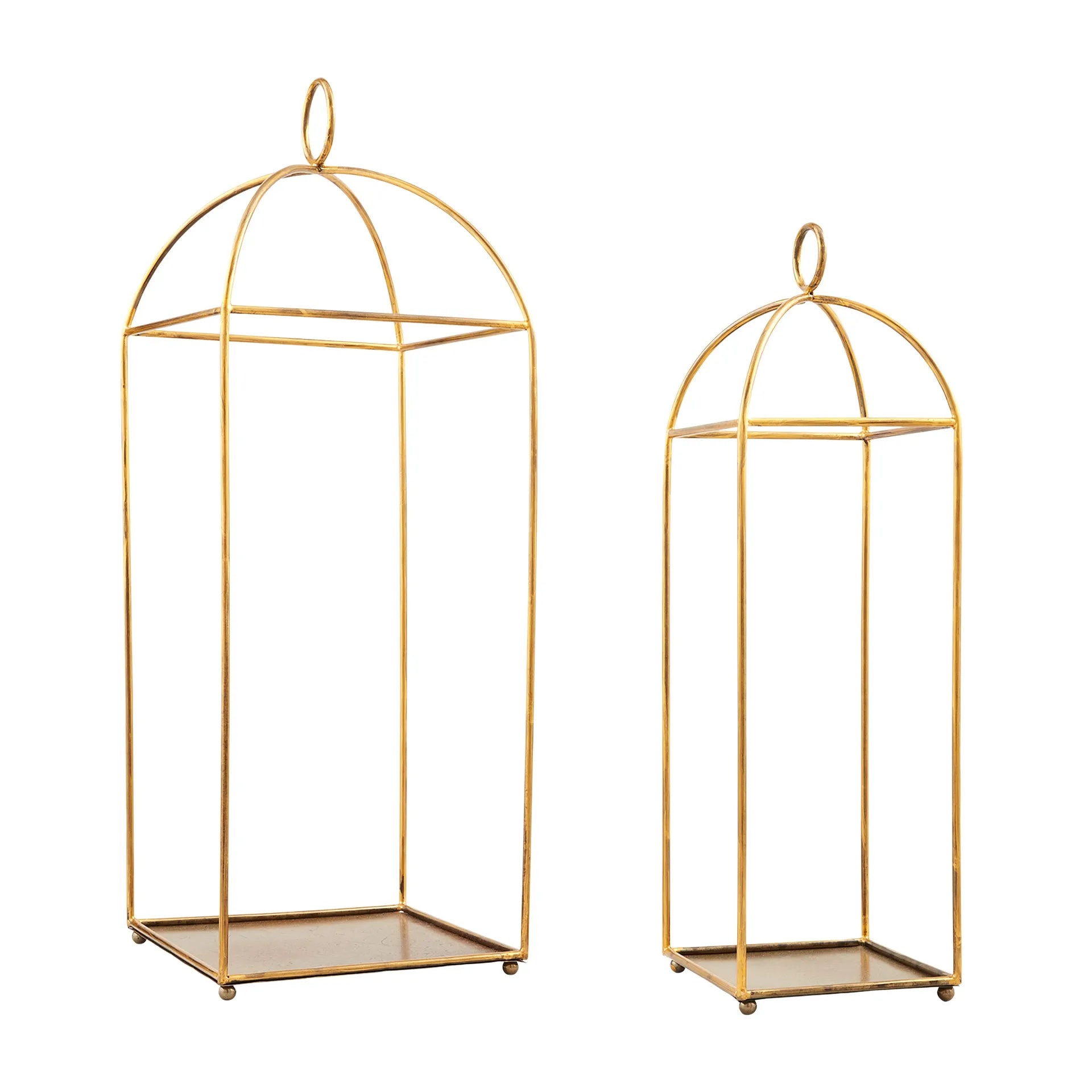 Tall Brass Lantern Set Main image