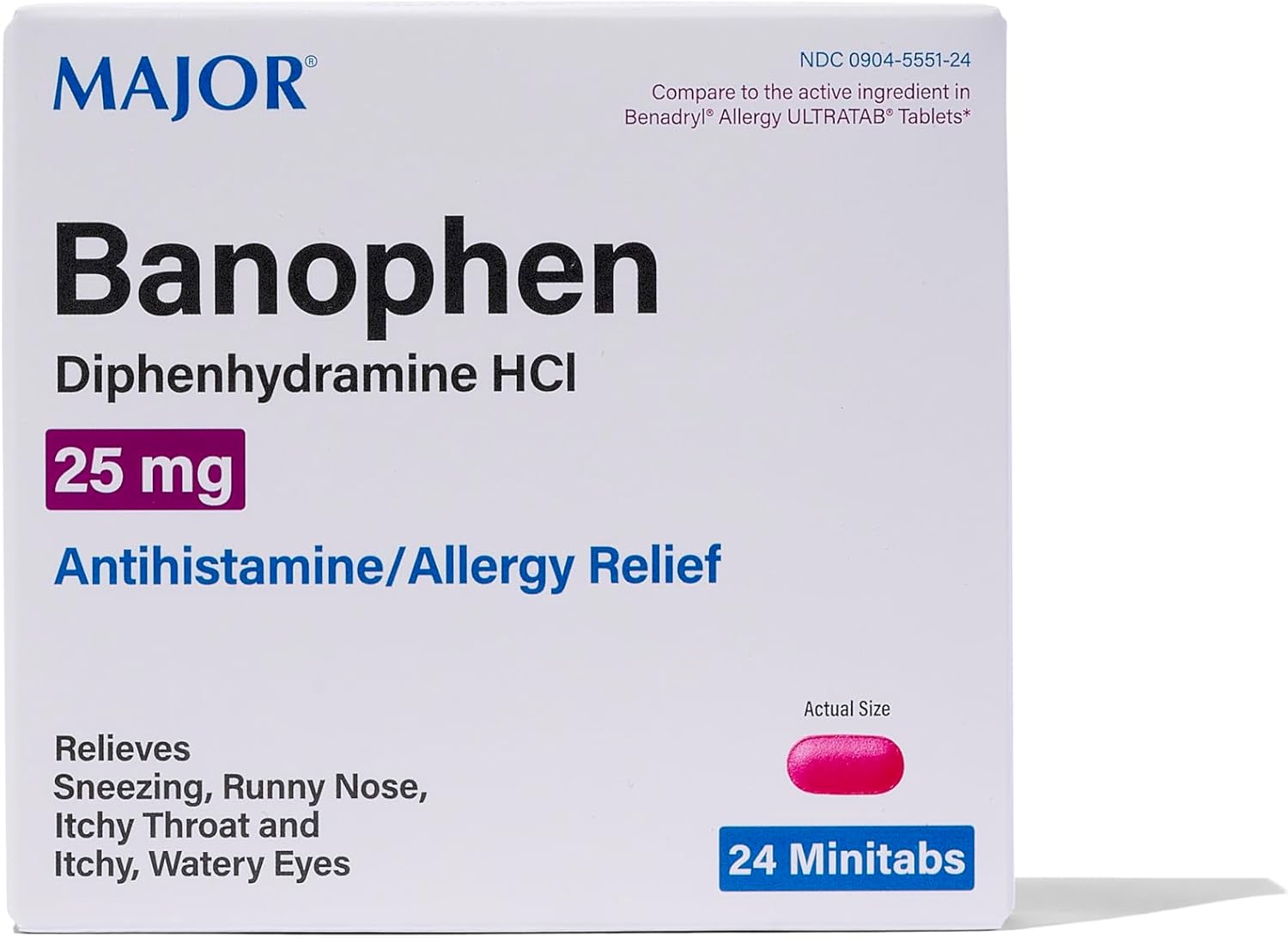 Banophen (diphenhydramine) 25mg Tab 24ct