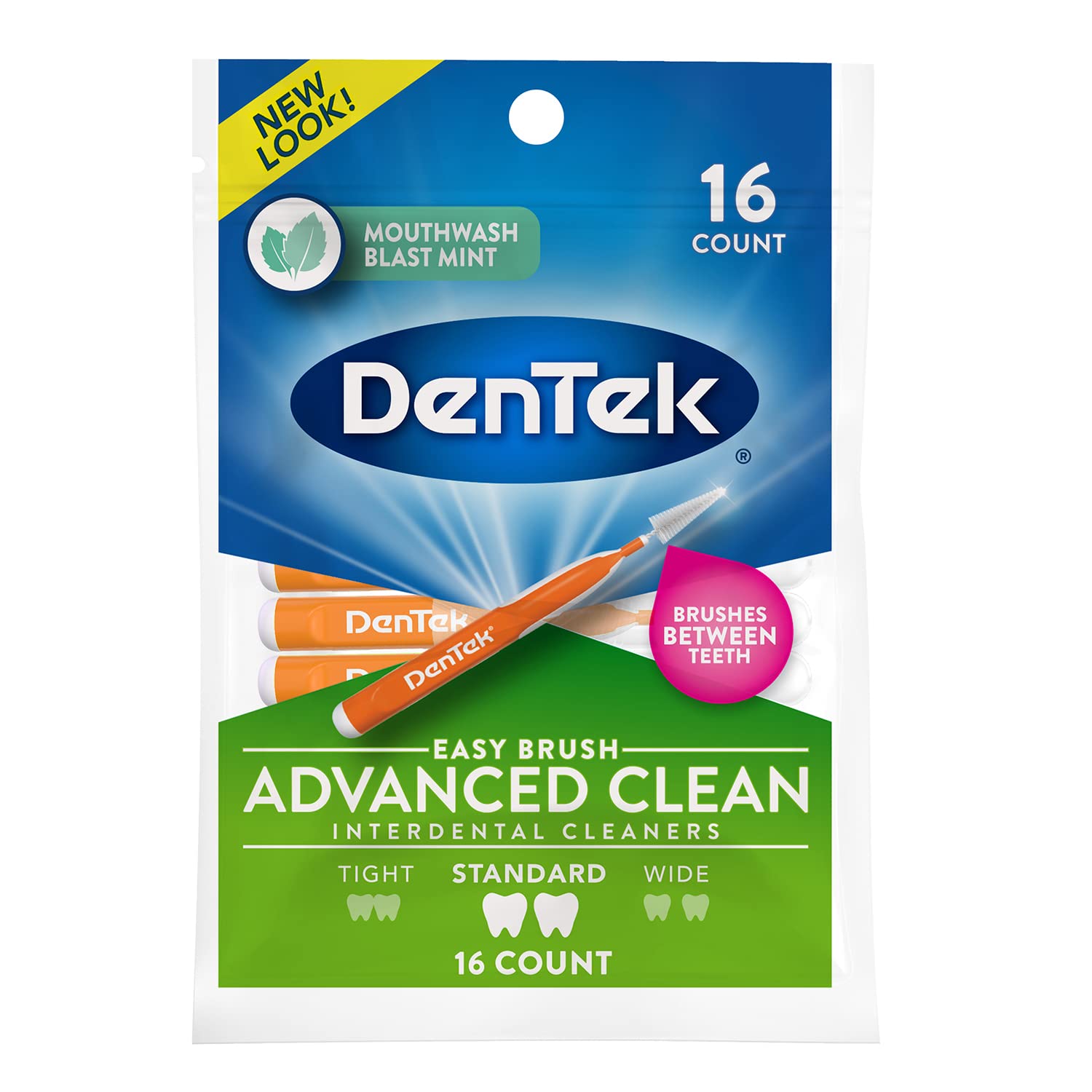 Dentek Easy Brush Adv Clean 16ct Blast Mint