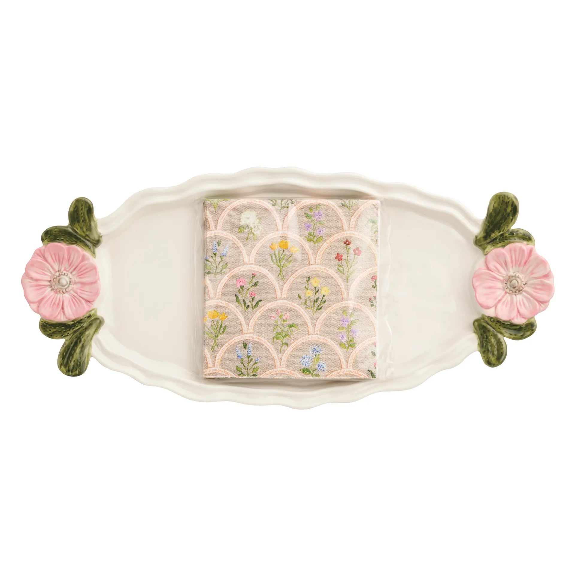 Flower Handle Tray & Napkin Set Main image