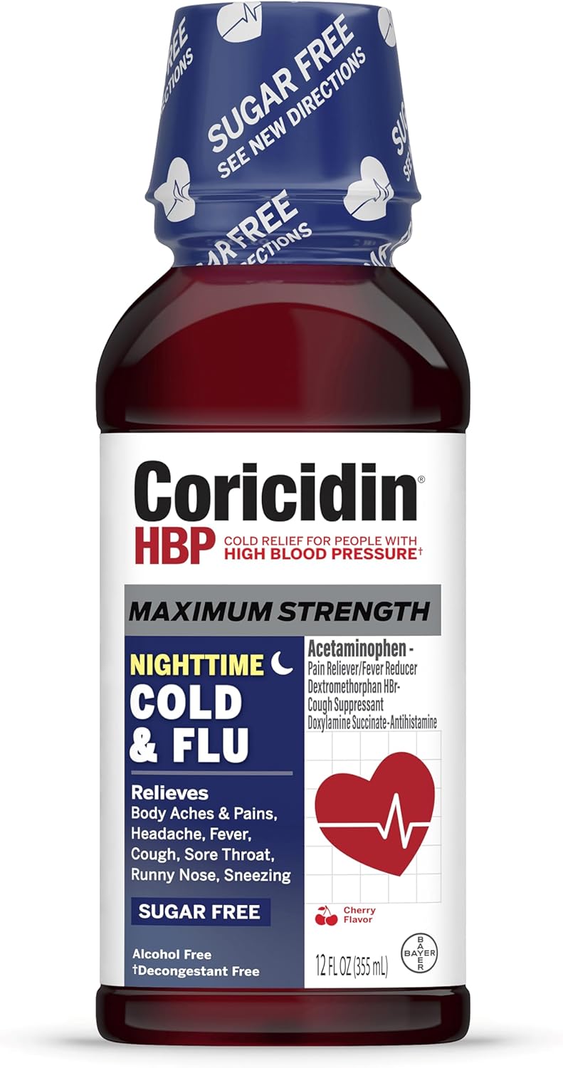 Coricidin Hbp Max Night Cold & Flu 12 Oz