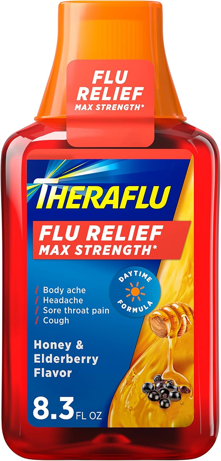 Theraflu Max Flu Relief Honey Berry Liquid 8.3 Oz