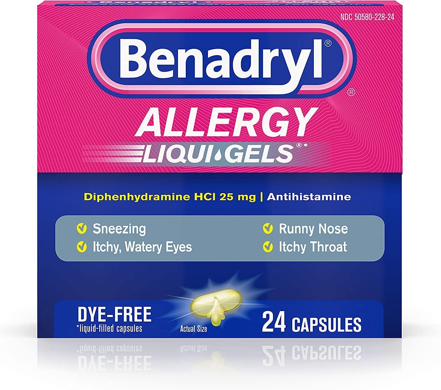 Benadryl Dye Free Capsules 25mg 24ct Main image
