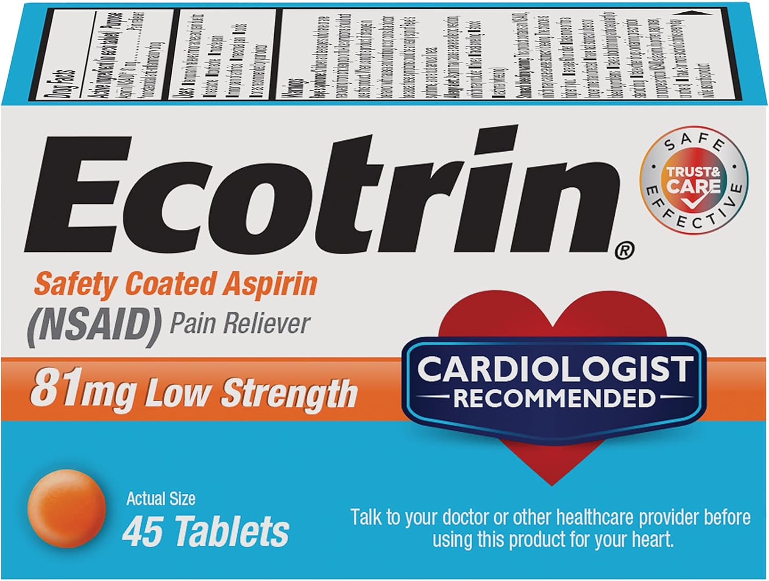 Ecotrin 81mg Low Strength 45tabs