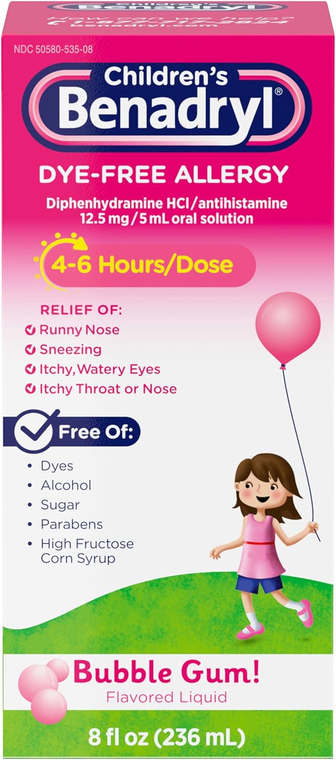 Childrens Benadryl Dye-free-allergy