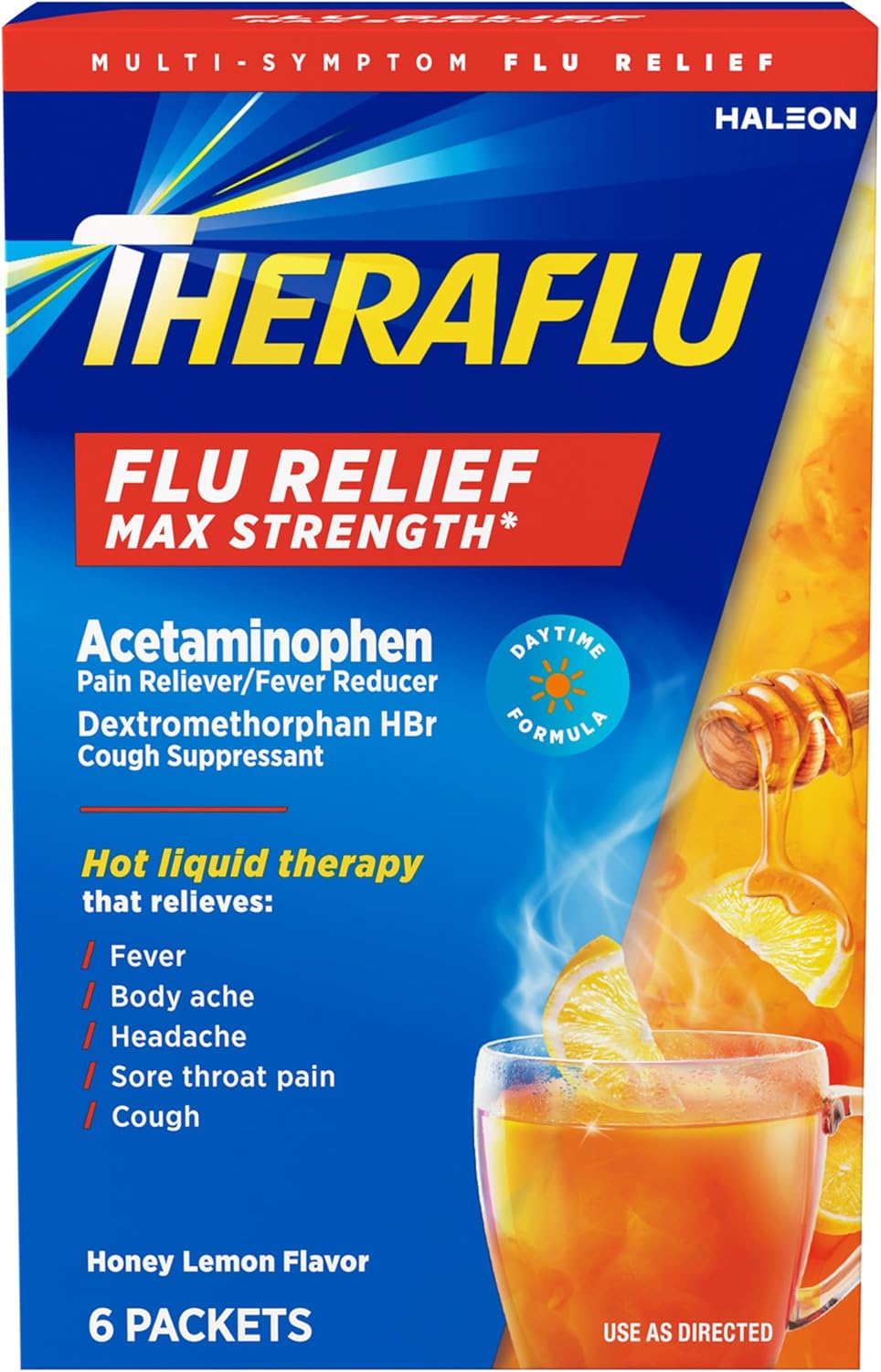Theraflu Max Nighttime 6 Ct Honey Lemon
