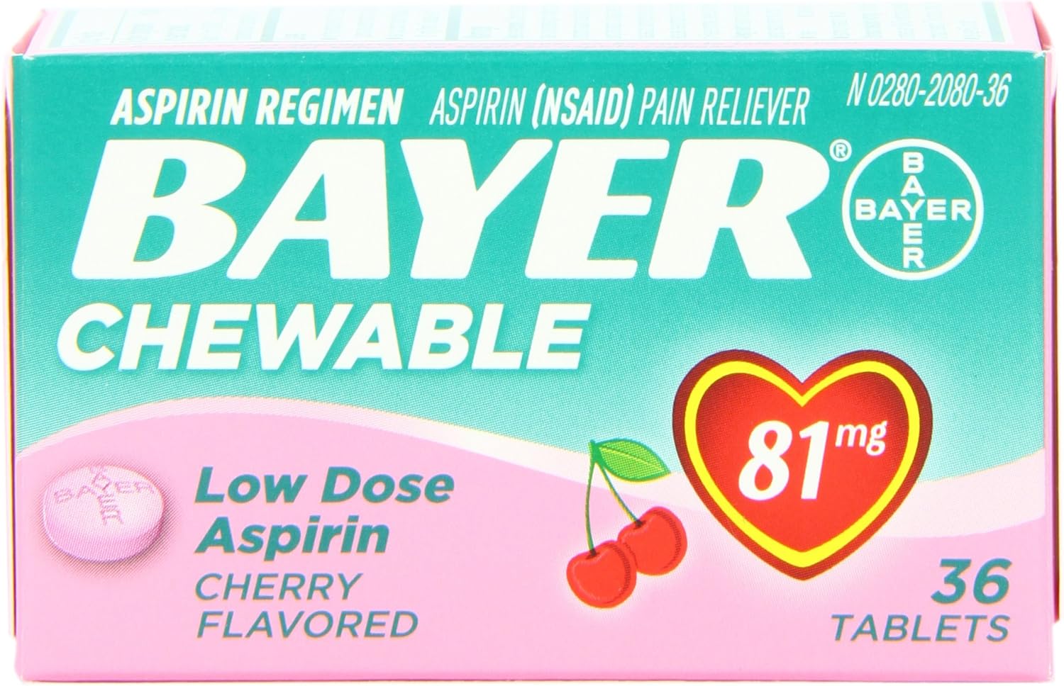 Bayer 81mg Chewable Cherry