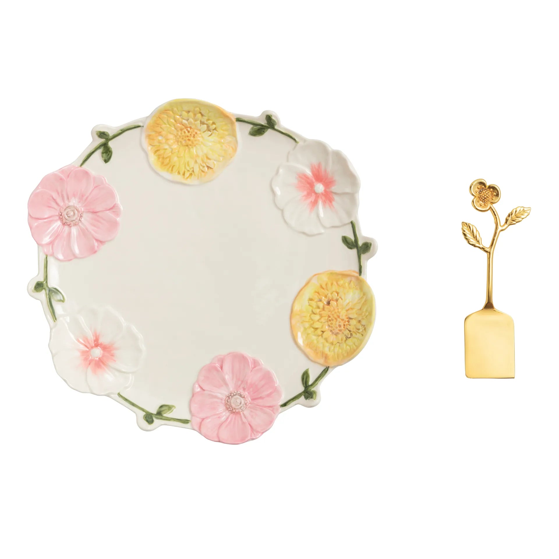 Flower Rim Platter Set