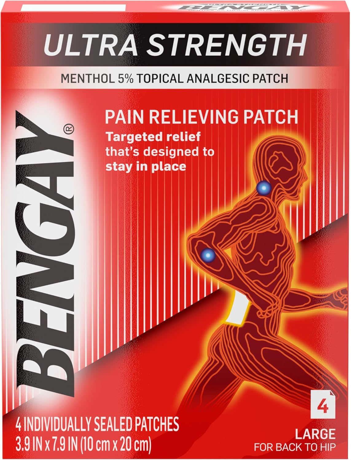 Bengay Pain Relieving Patch 4ct Large Ultra Streng