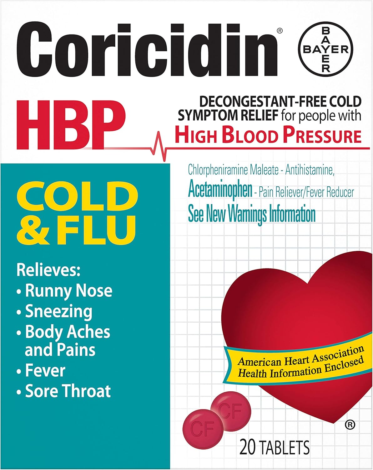 Coricidin Hbp Cold & Flu 20 Ct