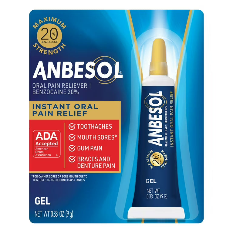 Anbesol Oral Pain Releiver Gel Max 0.33 Oz