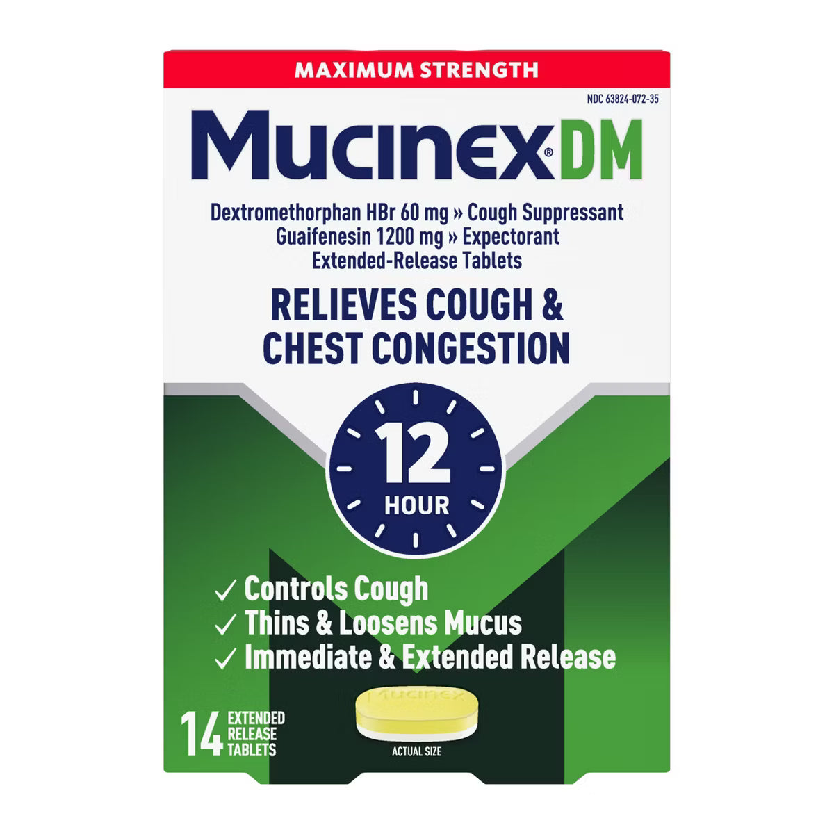Mucinex Dm Max 1200 & 60 Mg 14 Ct