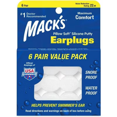 Macks Silicone Ear Plugs 6 Pairs