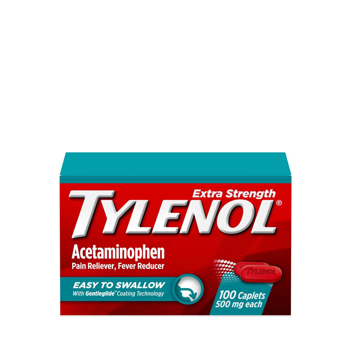 Tylenol Xtra Str 500mg Easy To Swallow 100 Caps