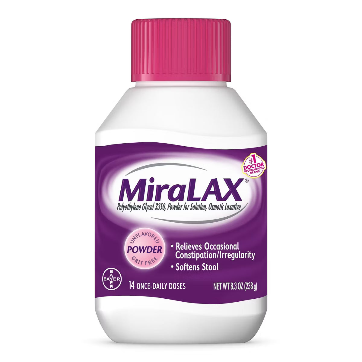 Miralax Unflavored Powder 14 Doses 8.3 Oz