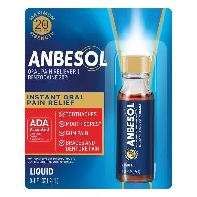 Anbesol Pain Releiver Max Str Liquid 0.41 Oz 20%