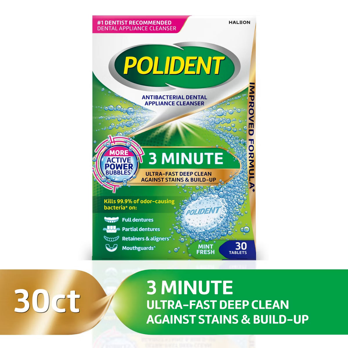 Polident Antibacterial Dental Cleanser 30tabs