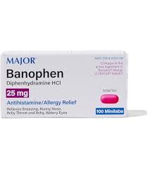 Banophen (diphenhydramine) 25mg Tab 100ct Main image