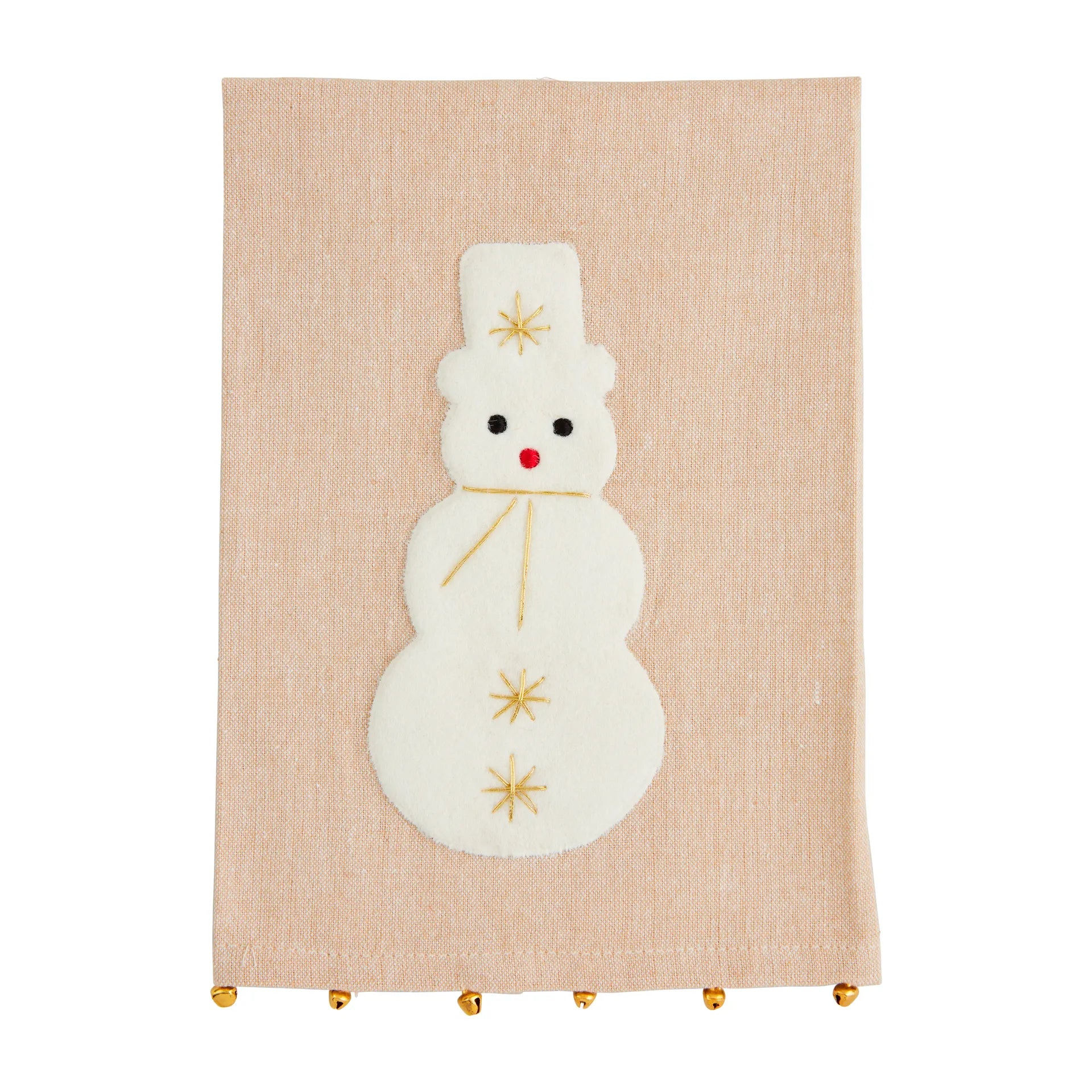 SNOWMAN FELT APPLIQUE TOWELS