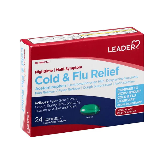 Leader Cold & Flu Relief Softgels 24ct