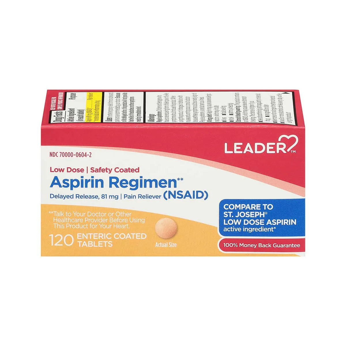 Leader Aspirin Regimen 120 Coated Tabs
